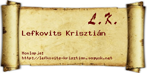 Lefkovits Krisztián névjegykártya